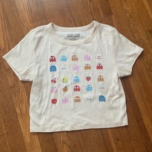American eagle crop pac-man t-shirt